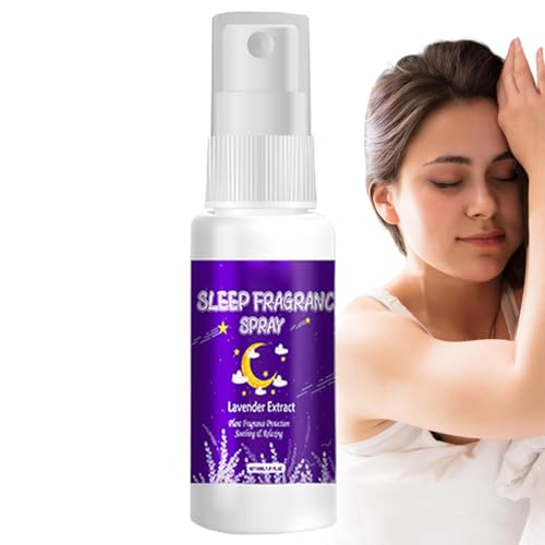 Spray para dormir, spray de almohada de lavanda natural, mezcla de aceite calmante ES, fórmula relajante para ayudar al sueño, dispensador de niebla fina, 30 ml para estrés profundo, rutina nocturna
