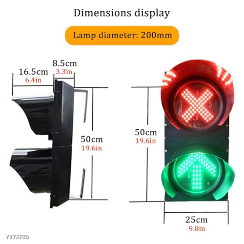 Feu de circulation industriel LED rouge vert 200 mm 110V étanche IP65 YVYKFZD