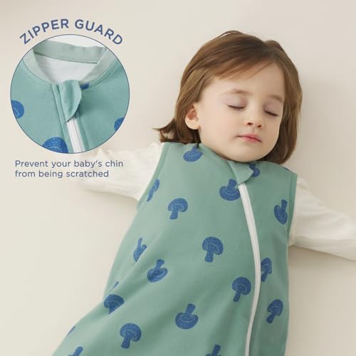 Image of Duomiaomiao 1.5 TOG Wearable Blanket 2-3T 100% Cotton Four Season Side Open Zipper Baby Sleep Sack with Feet, Breathable Toddler Sleep Bag
