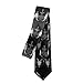 MZERSE Ties for Men Boys Wedding Dance Prom, Fashion Skinny Neck Tie Gothic Occult Satan Penta Symbol Skull