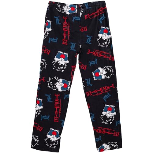 Ripple Junction Death Note Men’s Lounge Pants L Lawliet Chibi Super Deformed SD Anime Logo All Over Print Officially Licensed3