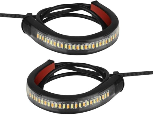 Baceyong LED Moto Clignotant Motos Lampe Moto coulant Ambre LED Fourche Clignotant Bande Lumineuse Barre de Lampe pour Clignotants Barre LED pour Motos, Lot de...