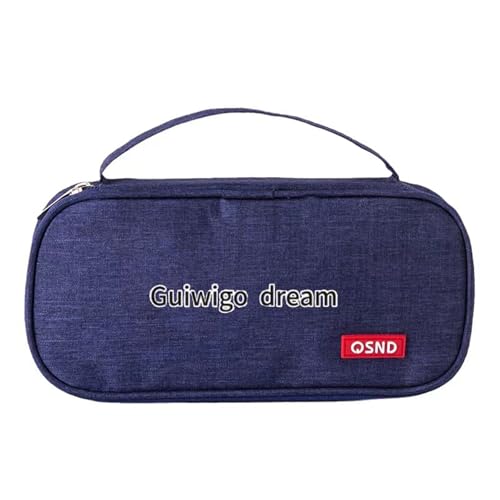 Image of Large Pencil Case,Aesthetic Pen Pouch with Big Capacity, Minimalist Portable Stationery Bag with Handle for Office Organizer Aesthetic Pencil Cases (Blue)