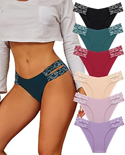BeReady Seamless Slips Damen Spitze Nahtlose Unterwäsche Frauen Sexy Spitzen Unsichtbarer Unterhosen Damen Nahtlos Brazilian Slip Mehrpack 6er Pack