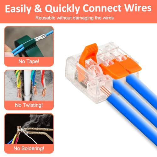 Image of Serplex Wire Connector Set, 2-Slot /3-Slot /5-Slot, 60 Pcs, AWG 24-12 | Lever Nut Splicing, Compact Format for DIY Electrical Wiring, Suitable for Repairs and Projects