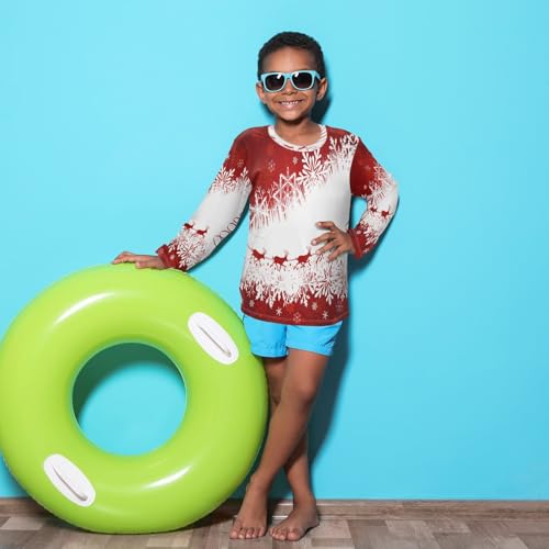 Boys Rash Guard Swim Shirt Long Sleeve UPF+ 50 Sun Shirts Quick Dry Shirt Christmas for Toddler Kids4