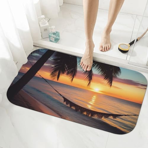 Tapis de bain absorbant 80 x 50 cm imprimé coco pour éviter l'eau sur le carrelage