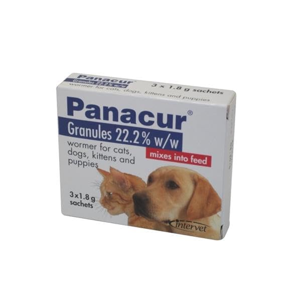 Panacur Granules 22% 1.8g for Cats & Dogs 3 Sachets
