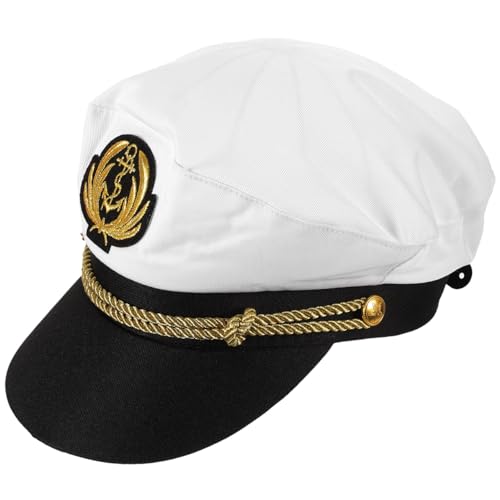 PACKOVE Men Captain Hat Fashionable Sailor Cap for Cosplay Parties and Outdoor Activities Breathable Design Comfortable Fit
