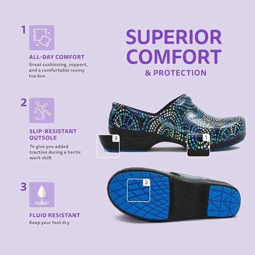 Image of Anywear SR Angel Nursing Clogs - Non-Slip Work Shoes for Women & Men - Slip-Resistant Cushioned Nursing Shoes