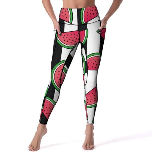 Legging pastèque rayée pour éviter les pantalons de sport qui glissent au yoga S