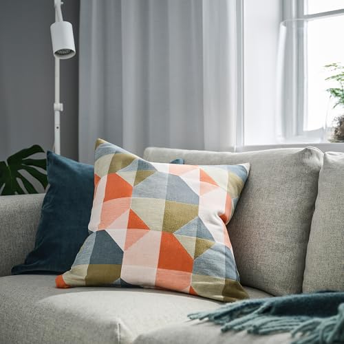 Housse de coussin orange 50x50 cm SVARTHÖ motif géométrique salon