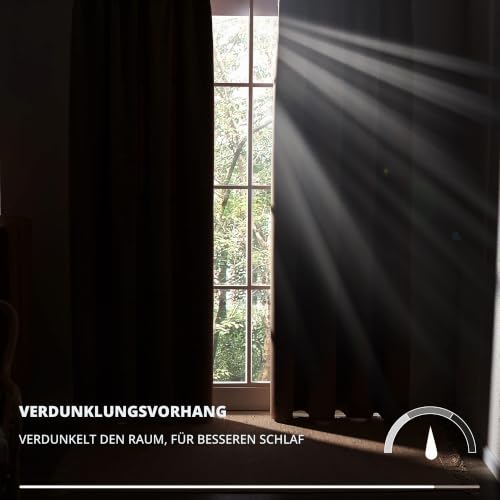 Deconovo Gardinen für Schienensystem Blickdicht Vorhänge UV-Schutz Beige – Ansicht 7