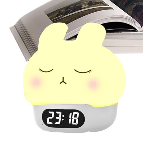 Luz nocturna de silicona y reloj despertador para niños recargable 2