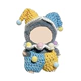 Asix Toy Mini Doll Clothes for 10cm Dolls,Cute 2-Piece Outfit Set with Hat + Bib, Accessories Compatible with Pin for Love Mini Doll Outfits, Dress Up & Collectible Choice (Clothes Only) (Joke)