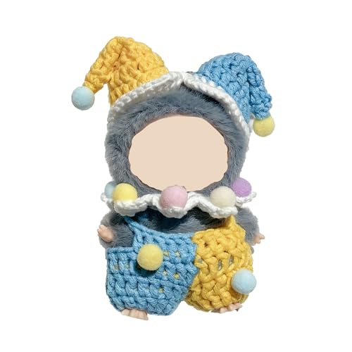 Asix Toy Mini Doll Clothes for 10cm Dolls,Cute 2-Piece Outfit Set with Hat + Bib, Accessories Compatible with Pin for Love Mini Doll Outfits, Dress Up & Collectible Choice (Clothes Only) (Joke)