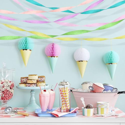 Image of Streamers Party Decorations, Party Supplies Crepe Paper Streamers 6 Colors 492ft for Birthday Decor, Baby Shower, Bachelorette Party, Wedding & Party Decor (Style C)