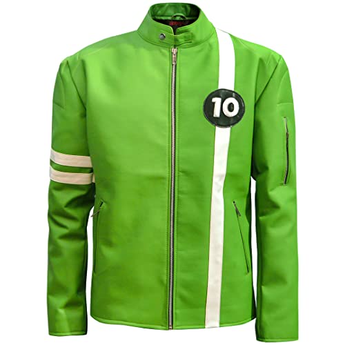 Men's Lambskin Green Alien10 Faux or PU Leather Jacket, Sizes XXS-3XL2
