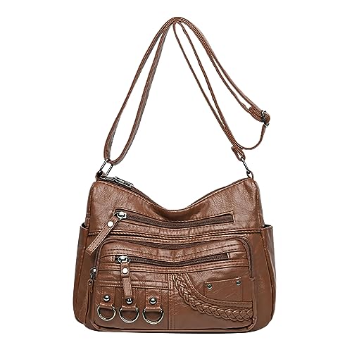 Sac bandoulière avancé en cuir PU souple avec compartiment pour femme