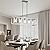 XILICON Dining Room Lighting Fixture Hanging Farmhouse Brushed Nickel 5 Light Modern Pendant Lighting Contemporary Chandeliers with Glass Shade for Living Dining Room Bedroom Kitchen Island