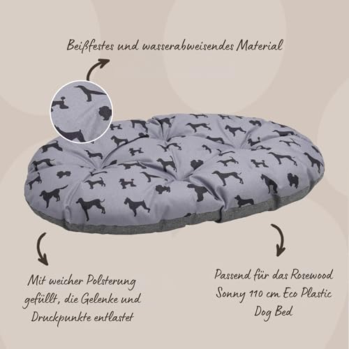 Rosewood All Seasons Ovale Hundematratze XL 95 cm – Täglicher Gebrauch – Maschinenwaschbarer Komfort – Pflegeleicht – Bequem und Stabil – Extra Großer Liegebereich – Vielseitig Einsetzbar