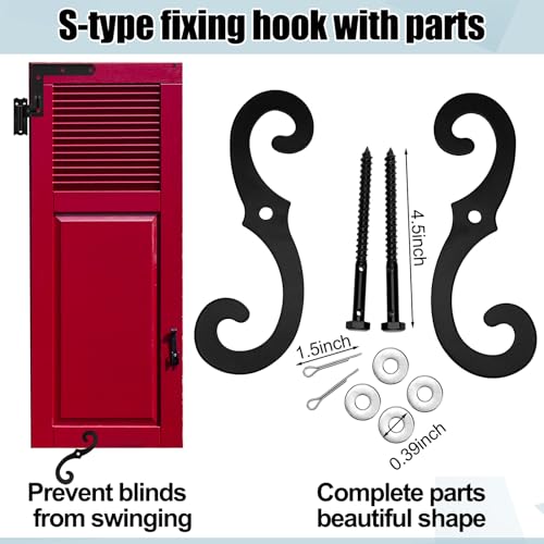 Image of Moxweyeni 16 Pack (8 Pair) Steel Blind Shutter Hinges 1-1 /16 inch with S Hook