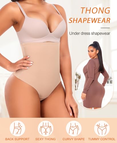Ganado Tummy Control Thong Shapewear for Women High Waisted Shaping Underwear Thong Panties Body Shaper Panty Girdle3
