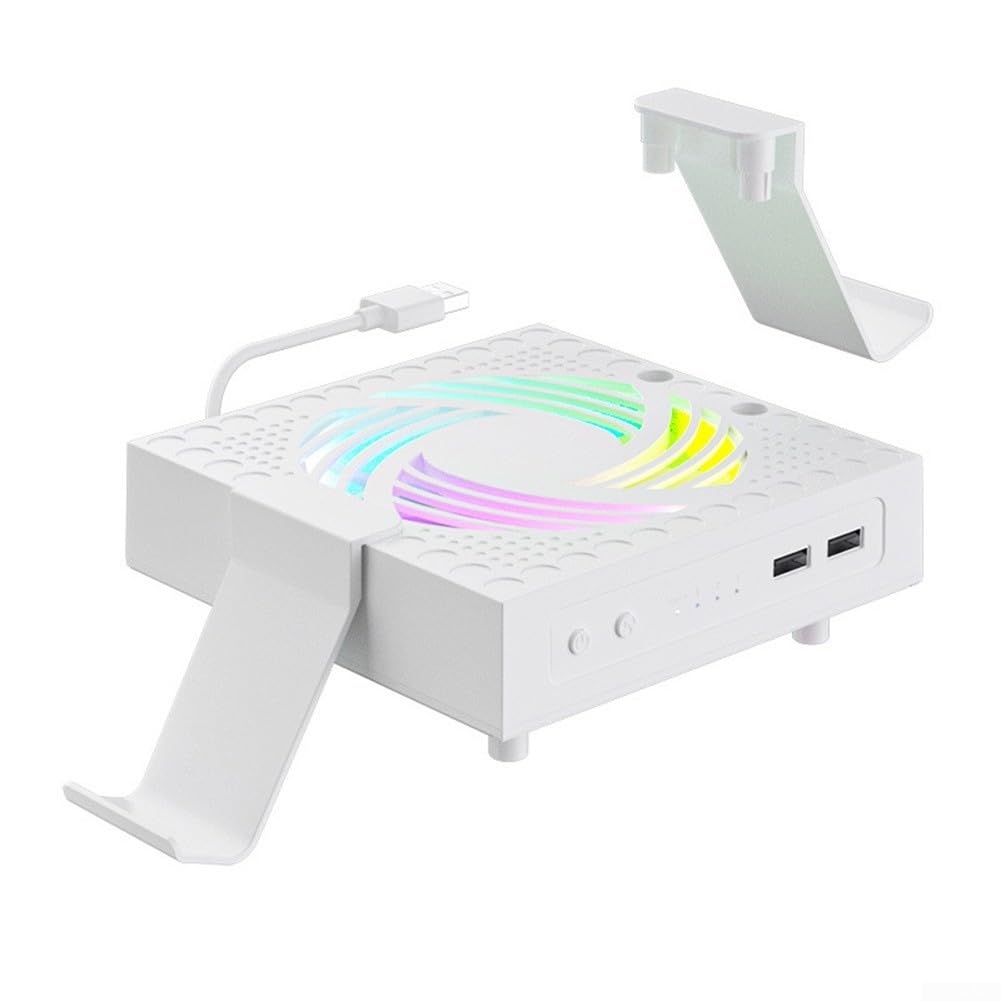 Ventola di raffreddamento per XBOX, ventola di raffreddamento RGB per Xbox Series X/S, velocità regolabile, design a basso rumore, console esterna per giochi (bianco)