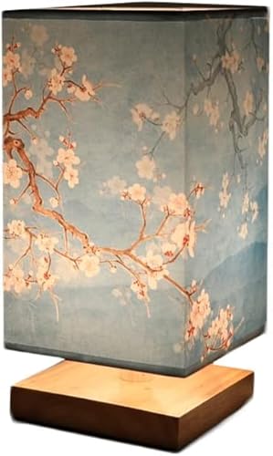 Estilo Chino Ins Style Retro Simple Creativo Cuadrado Madera Luz De Noche Dormitorio De Estilo Japonés Cálida Mesita De Noche Lámpara De Mesa Decorativa, D, 按钮开关