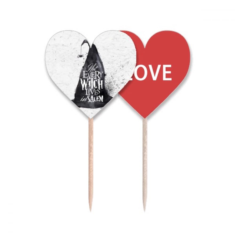 Chapeau de sorcier Halloween et drapeaux cure-dents en cœur pour décoration de cupcake