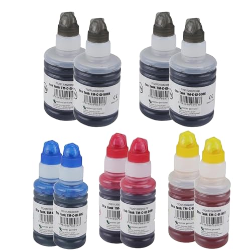 Cartouches d'encre GI-50 GI50 compatibles Canon PIXMA G5050 G6050 10 couleurs