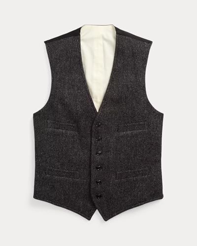 Mens Suit Wool Blend Vests Casual Herringbone Tweed Slim Fit Single-Breasted Waistcoat for Wedding Groomsmen4