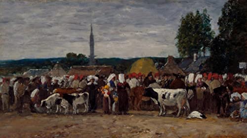 Toile Impression Foire de Bretagne Eugène Boudin 60x90cm decoration