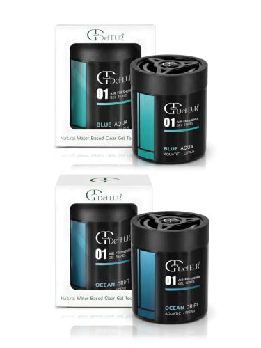 Image of Blue Aqua & Ocean Drift Gel Car Perfume | 140g Leakproof Air Freshener | Ocean Scent Car Perfume | Long-Lasting 35 Days | Premium Car Accessories | Aqua Car freshener | Pack of 2