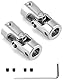 QWORK 2 Stück 8mm bis 8mm Metallwellenkupplung Motoranschluss Universalgelenk,Universal Joint Wellenkupplung