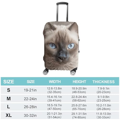 Beautiful Siamese Cat Suitcase Cover Washable Luggage Cover Dust-proof Luggage Protector Cover Anti-Scratch Travel Suitcase Protector Fits 18-32 Inch Luggage L2