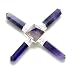 5 Stone Amethyst Pyramid Crystal Energy Generator, Reiki, Rare Aaa Stone