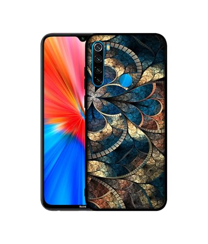 Image of Fractional Pattern Design Premium 2D Printed Metal Back Case Cover for Mi Redmi Note 8 4G