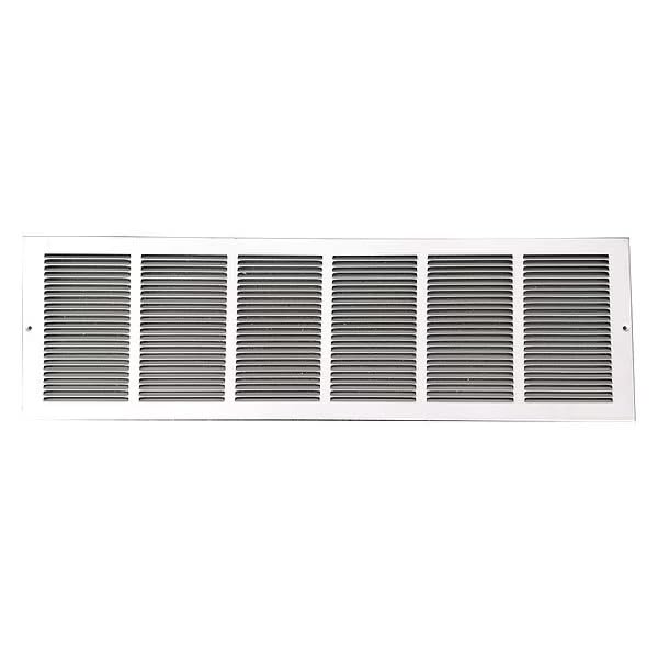 Return Air Grille, 8 X 30, White, Steel