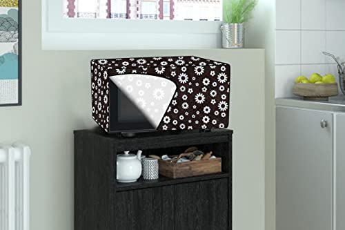 Image of Stylista PVC Microwave Oven Cover for Panasonic 20 L Convection NN-CT265MFDG, Floral Pattern White