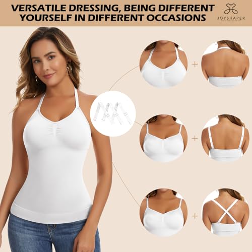Image of JOYSHAPER Shapewear Camisole with Built in Bra Compression Halter Tops for Women Tummy Control Shapewear Tank Top Padded Bras