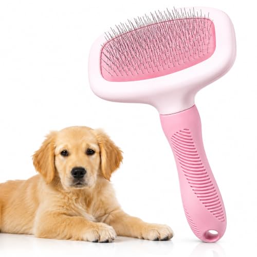 AWANTIC Small Slicker Brush for Grooming - Slicker Brush for Dogs and Cats can act as Deshedding Pet Tool for Healthy Coat Maintenance and Suitable for Short and Long Haired Dogs
