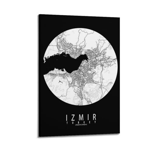 Poster voyage Izmir format 20x30 cm pour deco murale salon style cadre