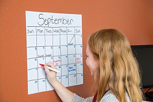 Kassa Reusable & Removable White Board Wallpaper | 17.3" Wide X 96" Long Self Adhesive Dry Erase Contact Paper | 3 Markers & Eraser Cloth Included | For Home, Office, School & Kids Art & Decoration #TOP6