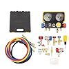 Tbest AC Manifold Set Professional Heavy Duty Brass Construction Pressure Gauges Tool Kit for R410a R22 R134a Refrigerants HVAC Systems #5