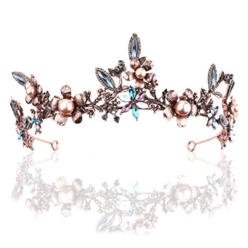 Barogirl Bridal Wedding Queen Crowns and Tiaras Rhinestones Vintage Pageant Crown Headband