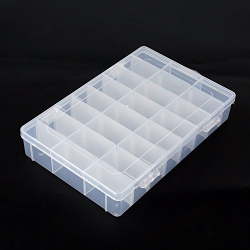 Ganchos de peixe limpos 24 compartimentos plástico transparente caixa de armazenamento de iscas para