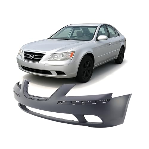 Image of FitParts Compatible with Hyundai Sonata 2009-2010 Front Bumper Cover | Primed, With Fog Light Holes, Sedan, Ready to Paint, OEM 865110A700, HY1000178