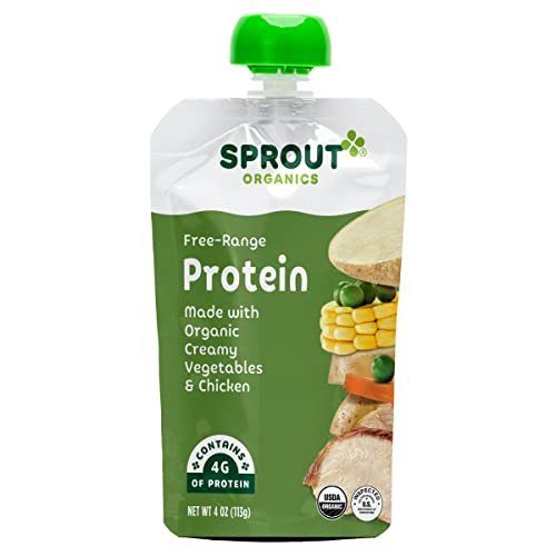 Sprout Organic Baby Food Pouches Stage 3, Creamy Vegetables W/ Chicken, 4 Oz (Pack Of 12) #TOP2
