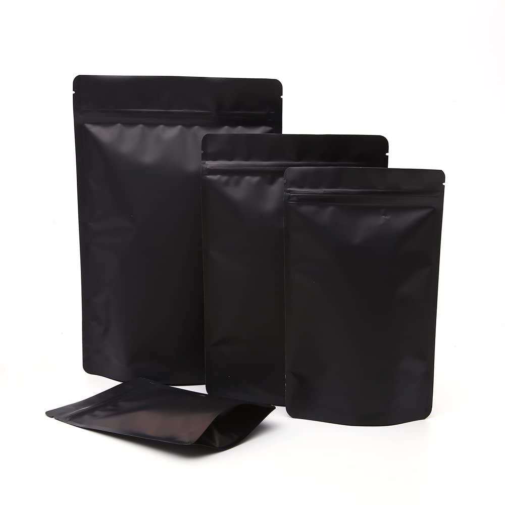 NIAN 100 sztuk różne rozmiary matowy biały czarny woreczki stojące folia aluminiowa Zip Lock plastikowe torby Doypack torba do pakowania kawy i herbaty